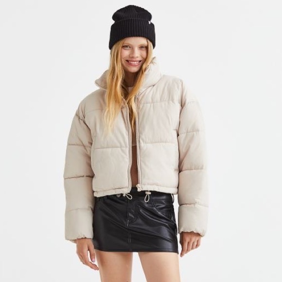 H&M Jackets & Coats Hm Light Beige Puffer Jacket Poshmark